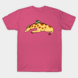 Sleepy Giraffe Turtle T-Shirt